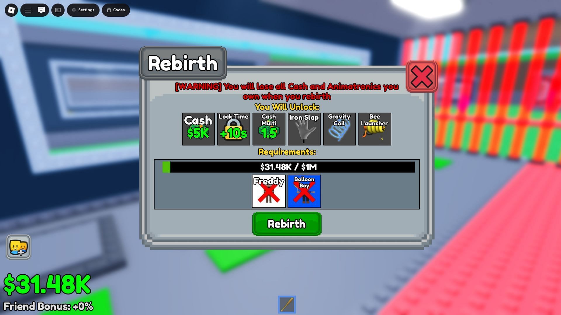 Rebirth menu (Image via Roblox)